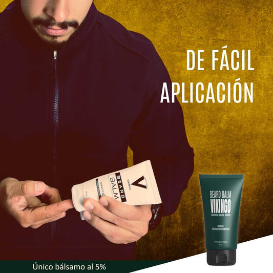 Modo de aplicacion de balsamo para barba con minoxidil Vikingo