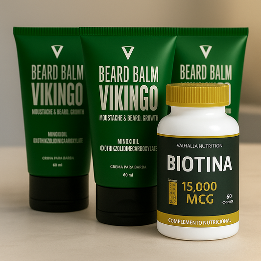 Pack Beard Balm con minoxidil x 3 + Biotina
