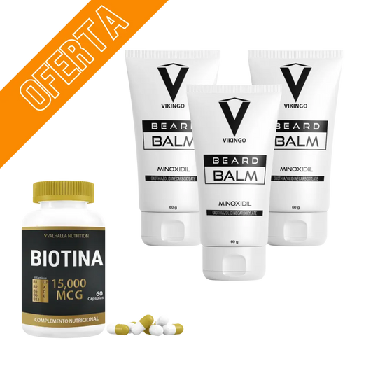 Pack Beard Balm con minoxidil x 3 + Biotina